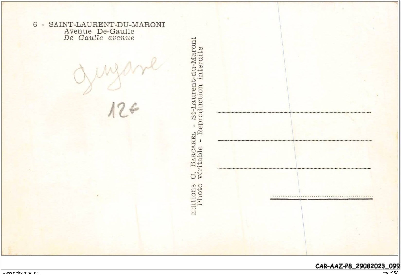 CAR-AAZP8-0616 - GUYANE - SAINT-LAURENT-DU-MARONI - Avenue De Gaulle  - Andere & Zonder Classificatie