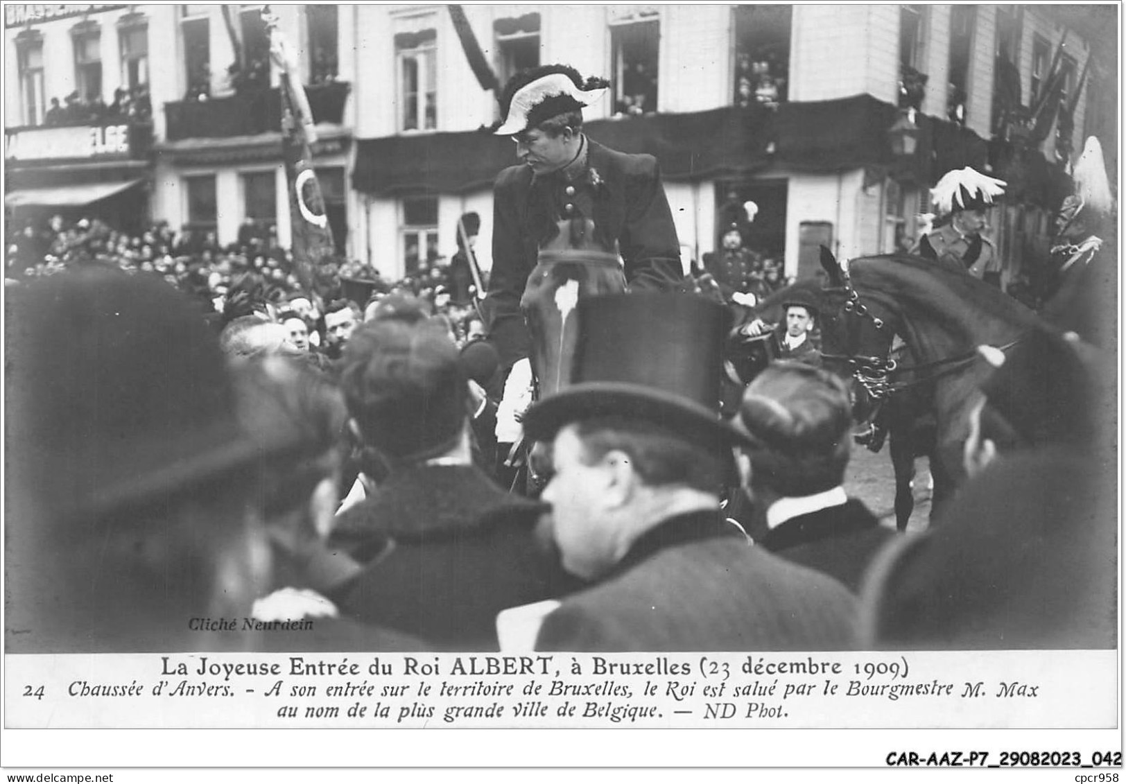 CAR-AAZP7-0523 - BELGIQUE - BRUXELLES - La Joyeuse Entrée Du Roi Albert - 23 Décembre 1909 - Festivals, Events