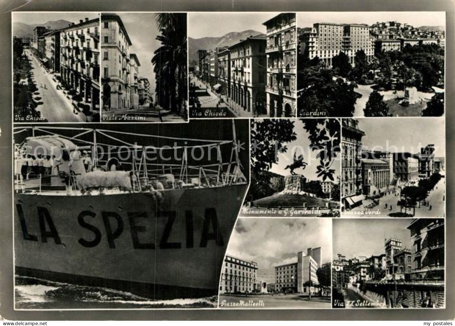 72945678 La Spezia Via Grande Giardini Monumento A Garibaldi Piazza Marineboot L - Andere & Zonder Classificatie