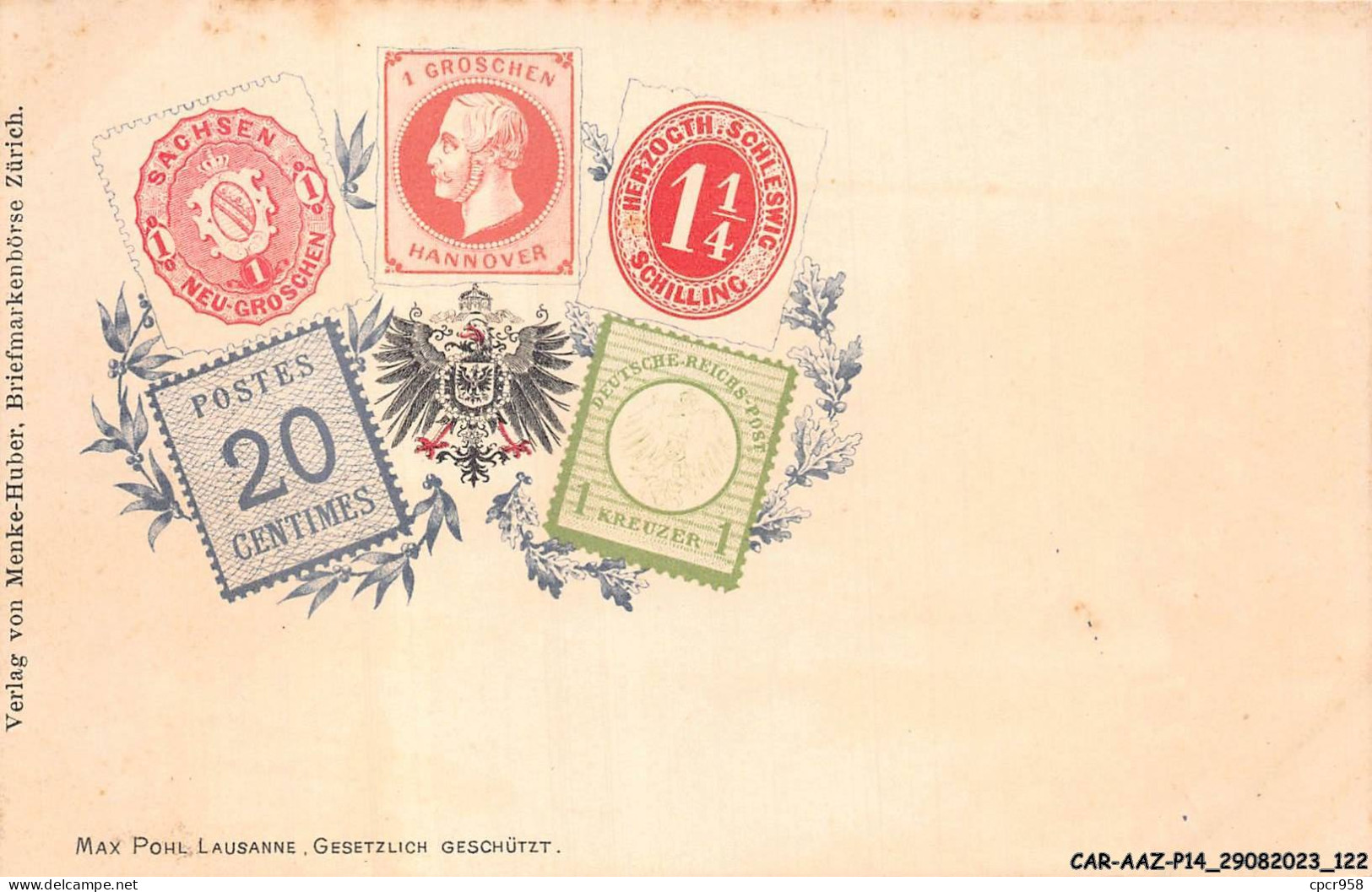 CAR-AAZP14-1115 - REPRESENTATION DE TIMBRES - Bouts De Papiers Postes Accompagnés D'emblême  - Postzegels (afbeeldingen)