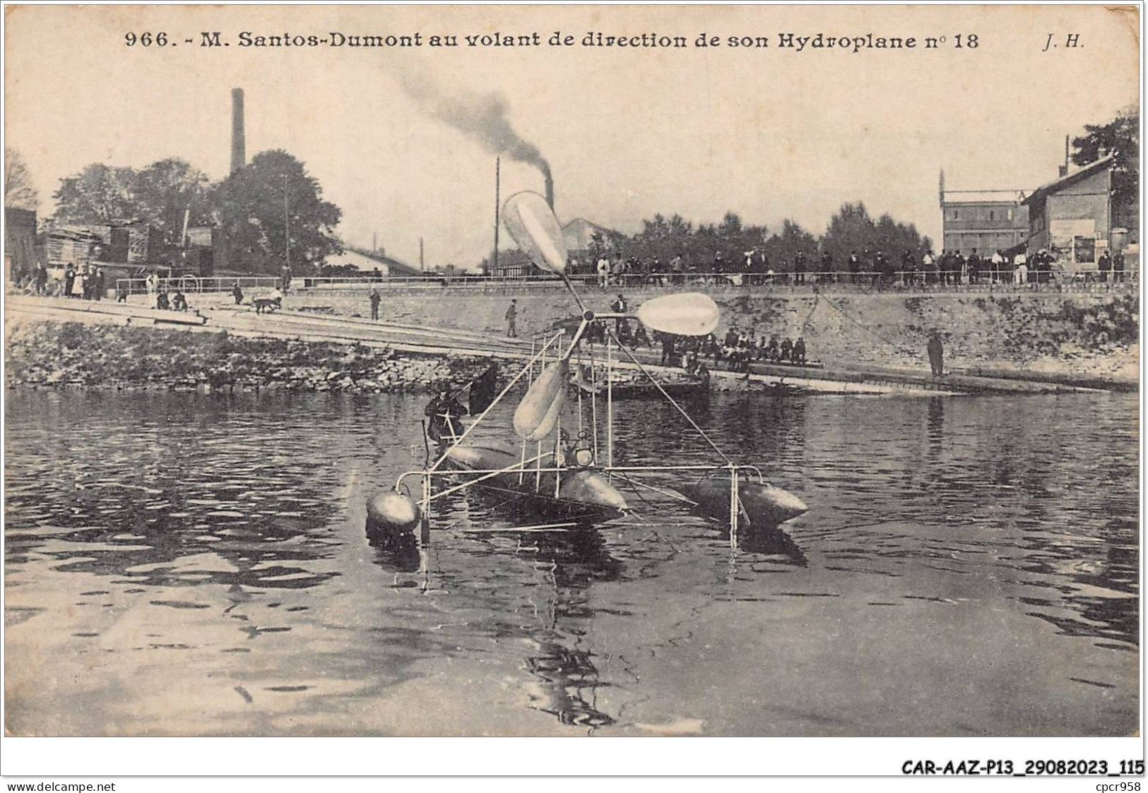 CAR-AAZP13-1022 - AVIATION - M Santos Dumont Au Volant De Direction De Son Hydroplane  - Airmen, Fliers