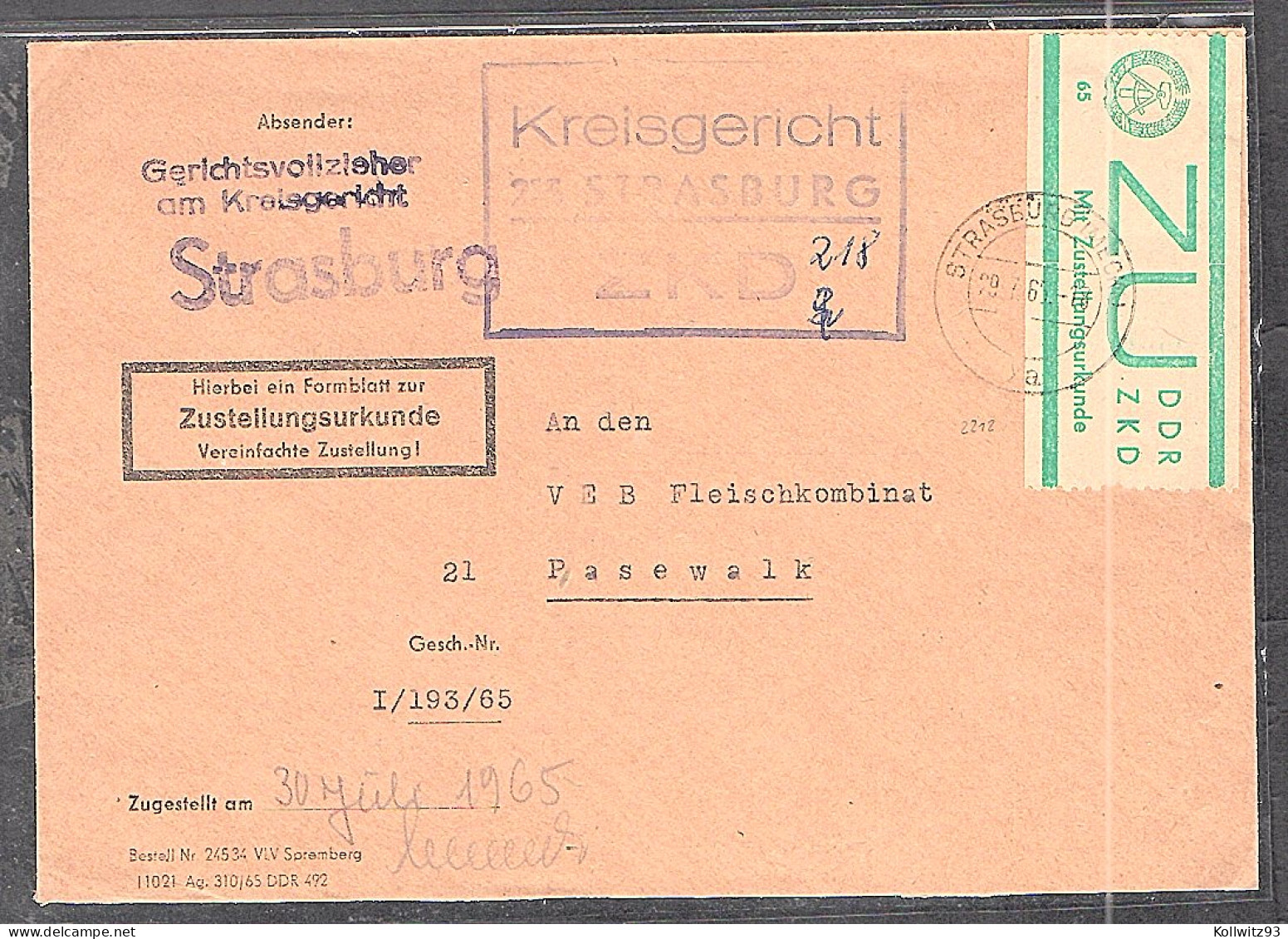 DDR.ZKD-Brief, EF. Mi.-Nr. E 1 - Other & Unclassified