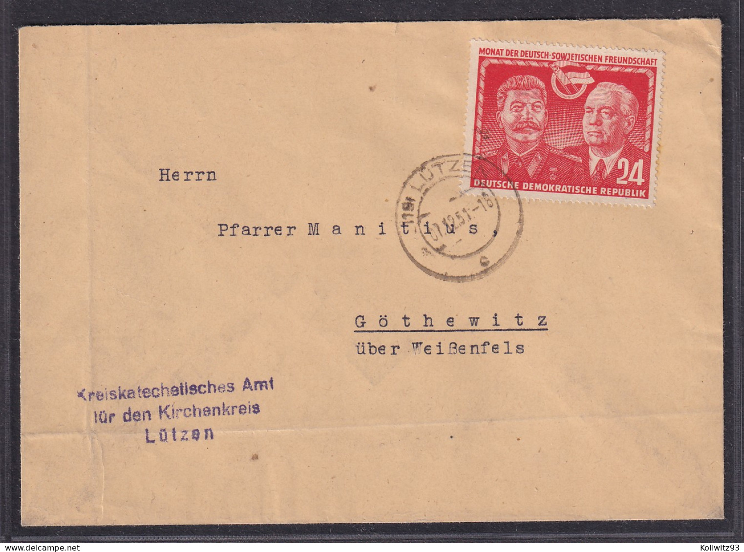 DDR. Fernbrief Mit  EF  297 - Brieven En Documenten