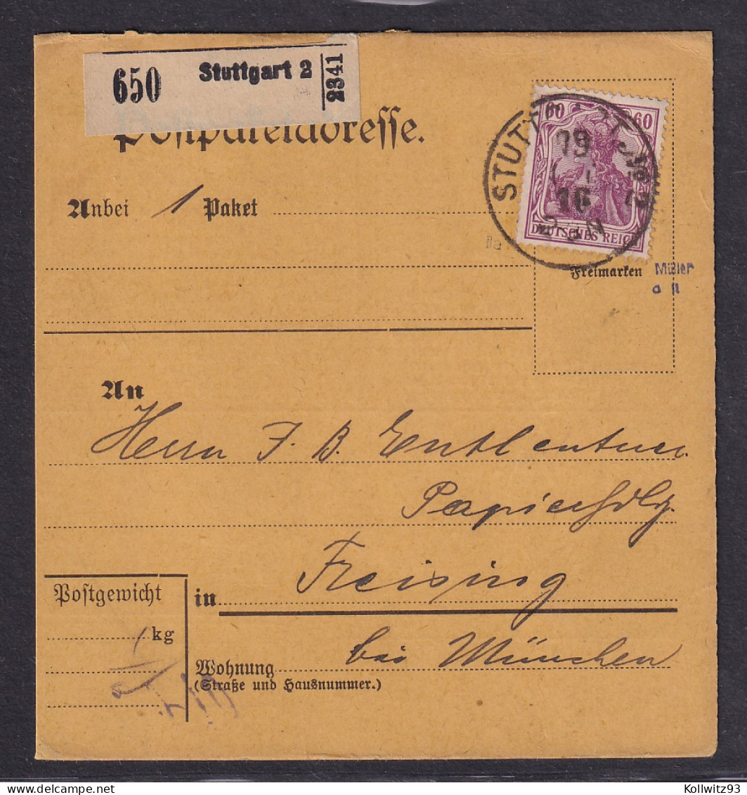 DR., Paketkarte Mit EF. Mi.-Nr. 92 II A, Sign. Jäschke-L. - Altri & Non Classificati