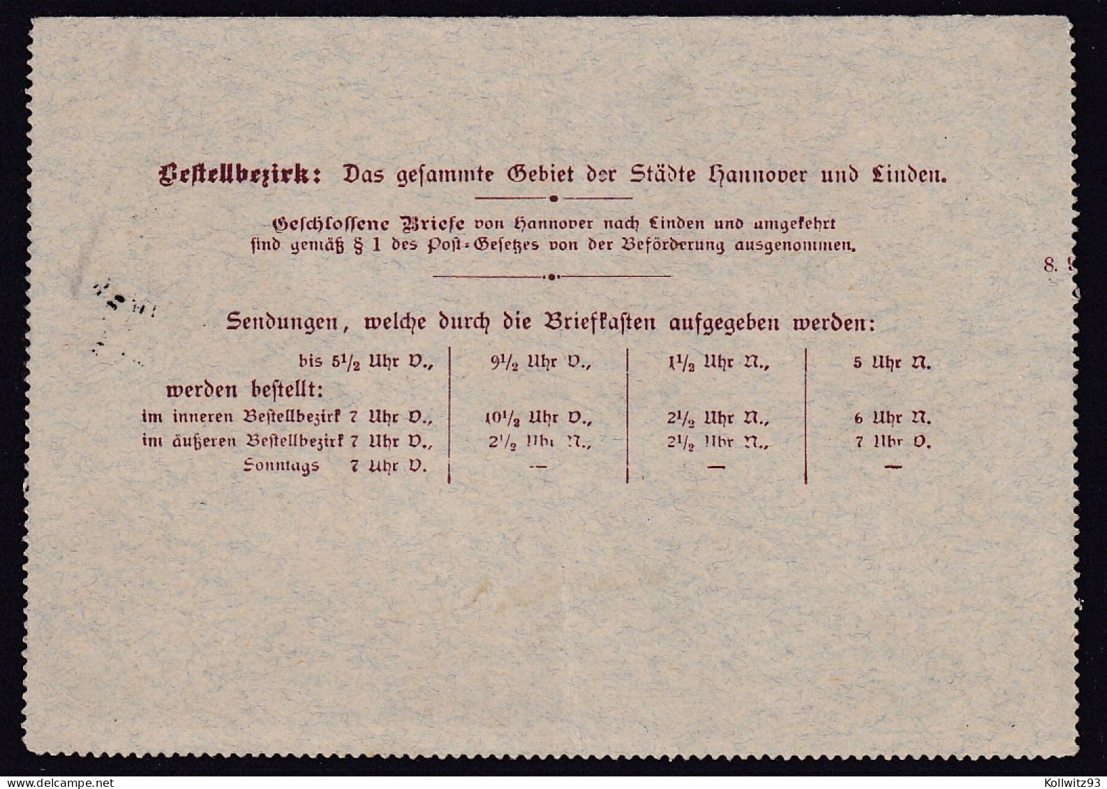 Privatpost, Mercur-Brief Hannover 1899, 3 Pfg. Braun, Gelaufen. - Postes Privées & Locales