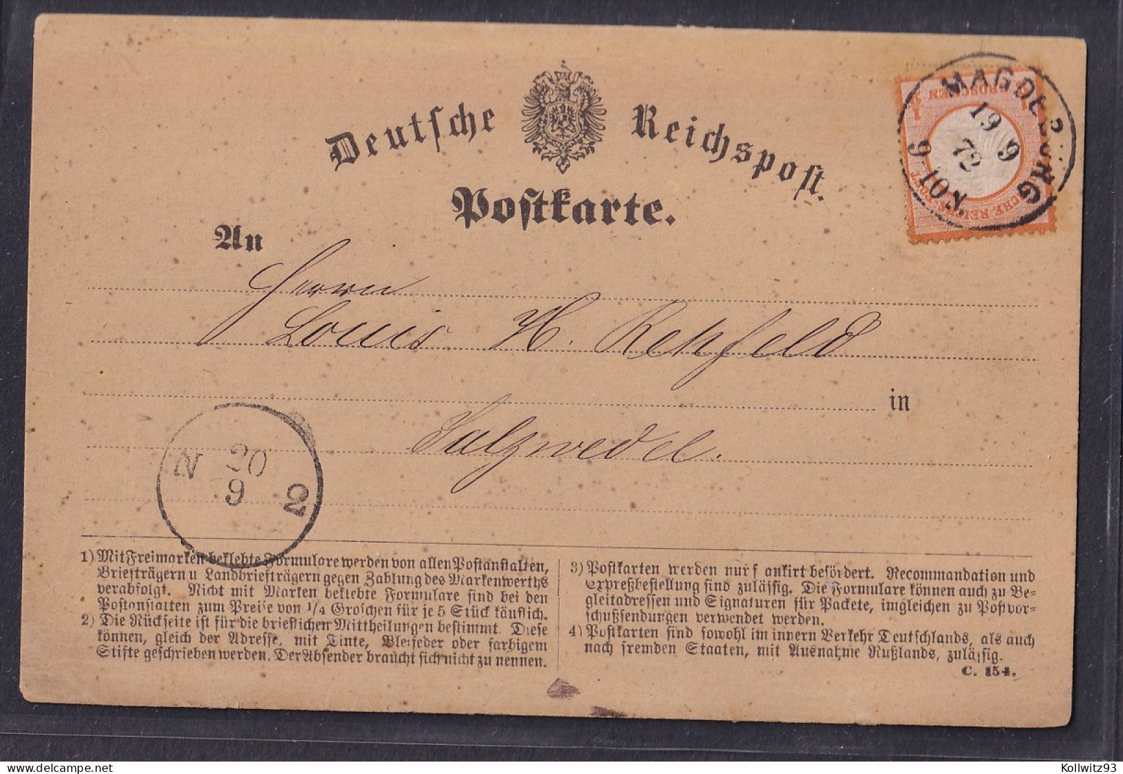 DR., Fernkarte Mit EF.  Mi.-Nr. 14 - Lettres & Documents