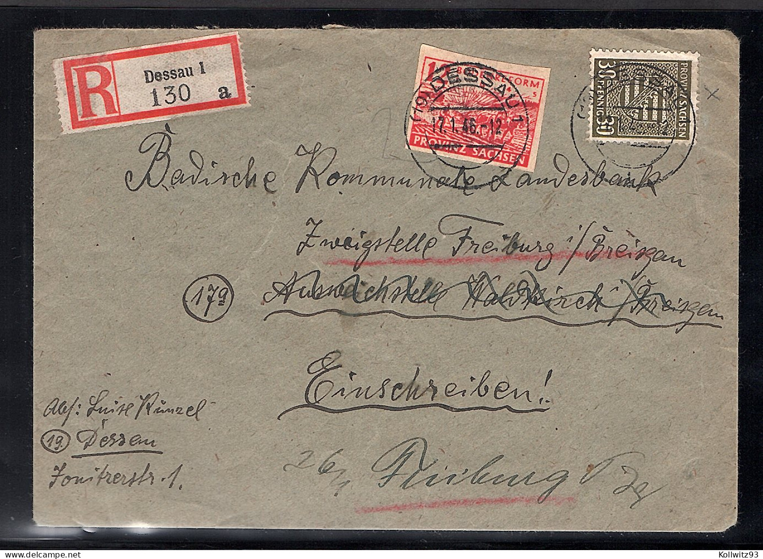 SBZ-Provinz Sachsen, R-Brief  Mit Mi.-Nr. 83 BX, 86 Wa - Altri & Non Classificati