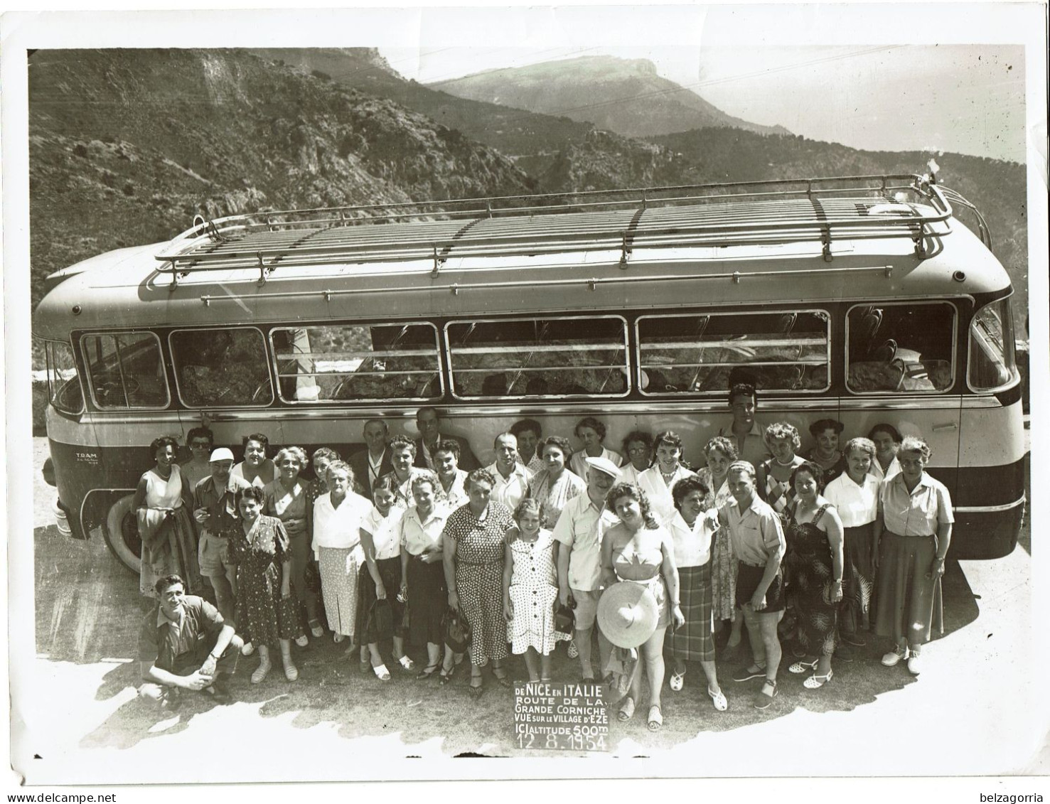 EZE - PHOTOGRAPHIE  REPORTAGE GRANDE CORNICHE  - Autobus De NICE En Italie 15.8.1954 - Route  Grande Corniche VOIR SCANS - Eze