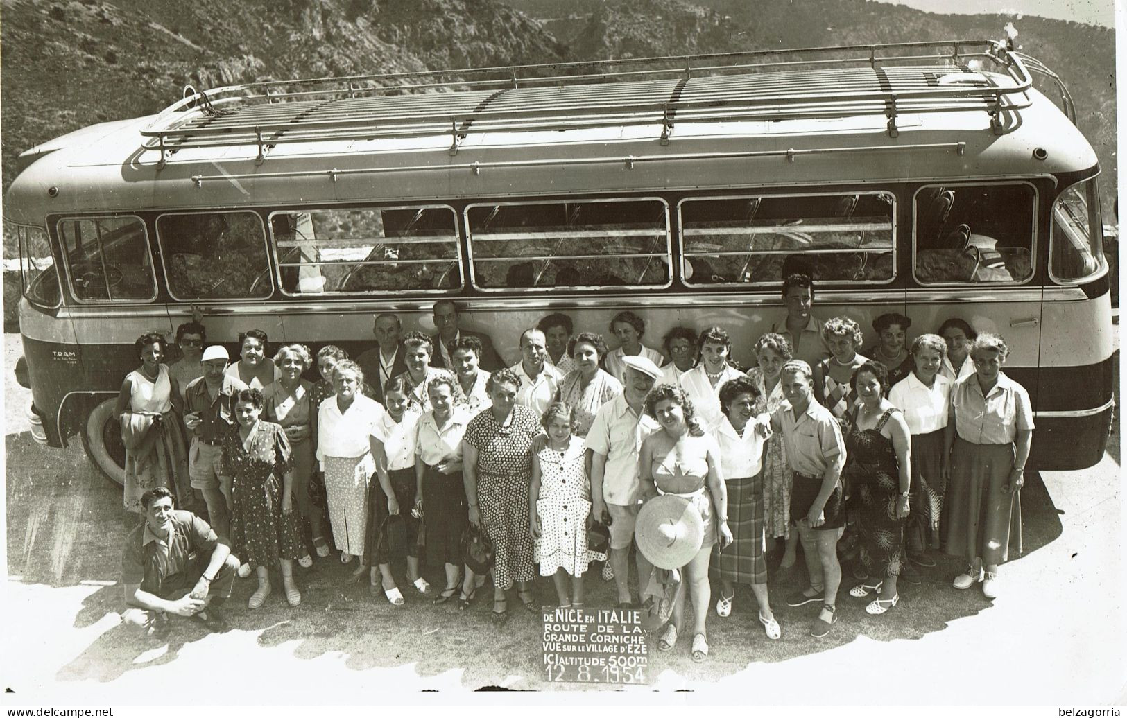 EZE - PHOTOGRAPHIE  REPORTAGE GRANDE CORNICHE  - Autobus De NICE En Italie 15.8.1954 - Route  Grande Corniche VOIR SCANS - Eze