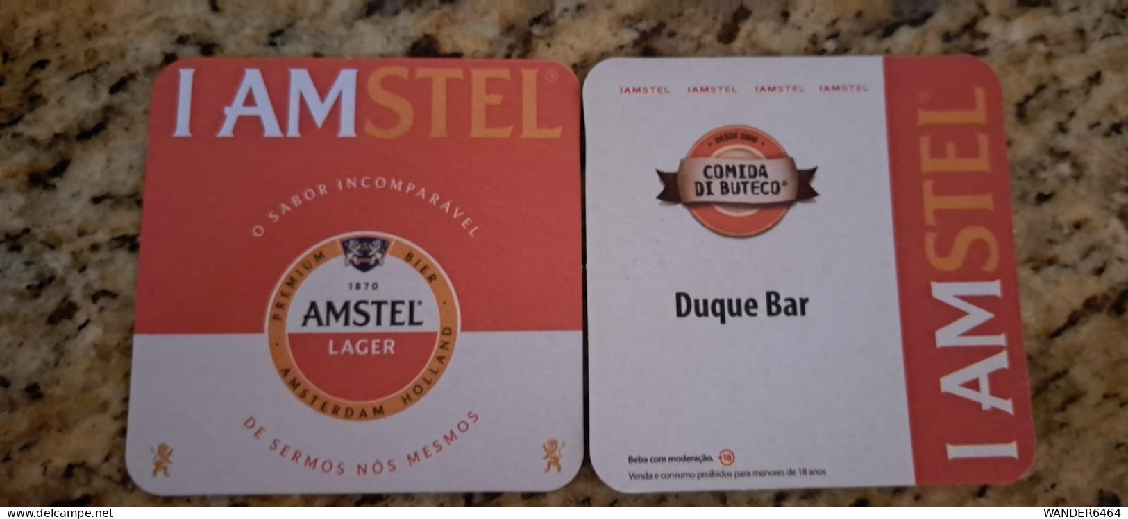 AMSTEL HISTORIC SET BRAZIL BREWERY  BEER  MATS - COASTERS #038 DUQUE BAR - Beer Mats