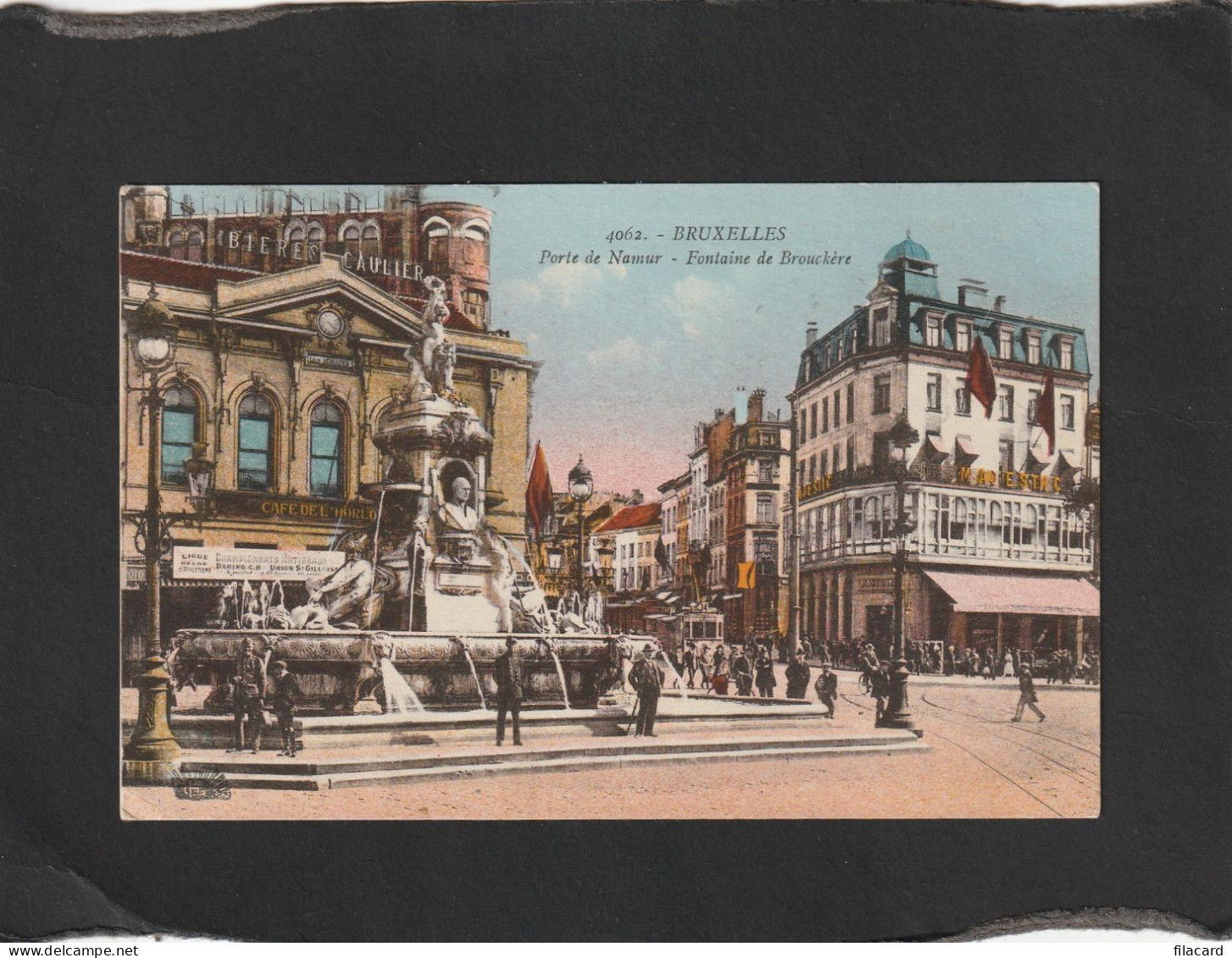 128948         Belgio,        Bruxelles,    Porte  De  Namur,   Fontaine  De  Brouckere,   VG   1922 - Monuments