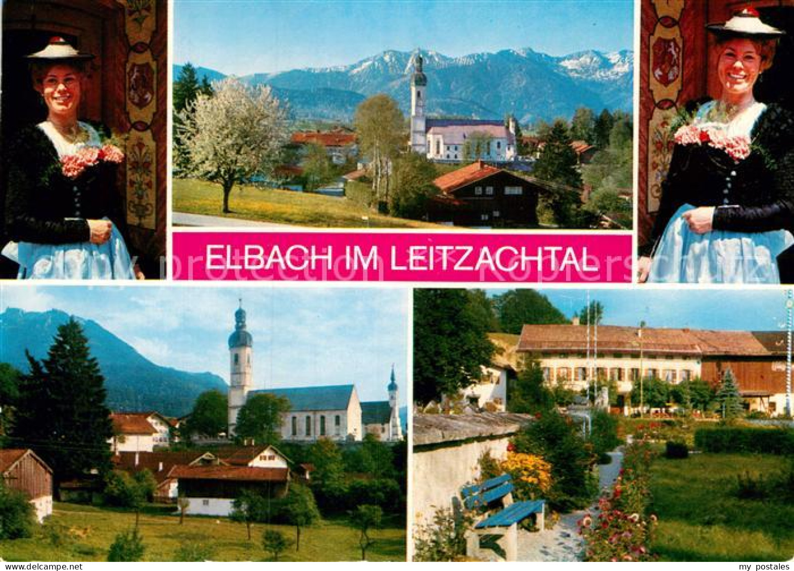 72942967 Elbach Miesbach Ortsansicht Mit Kirche Leitzachtal Alpen Damen Trachten - Sonstige & Ohne Zuordnung