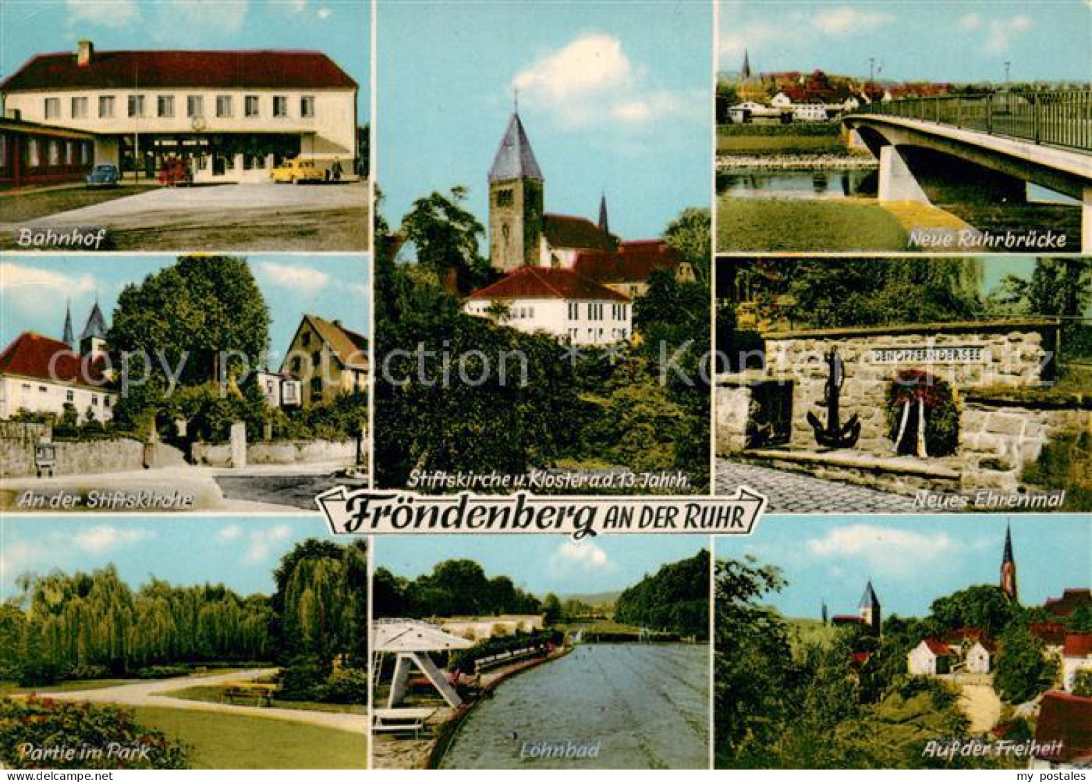 72942929 Froendenberg Ruhr Bahnhof Stiftskirche Park Kloster Loehnbad Freibad Ru - Autres & Non Classés