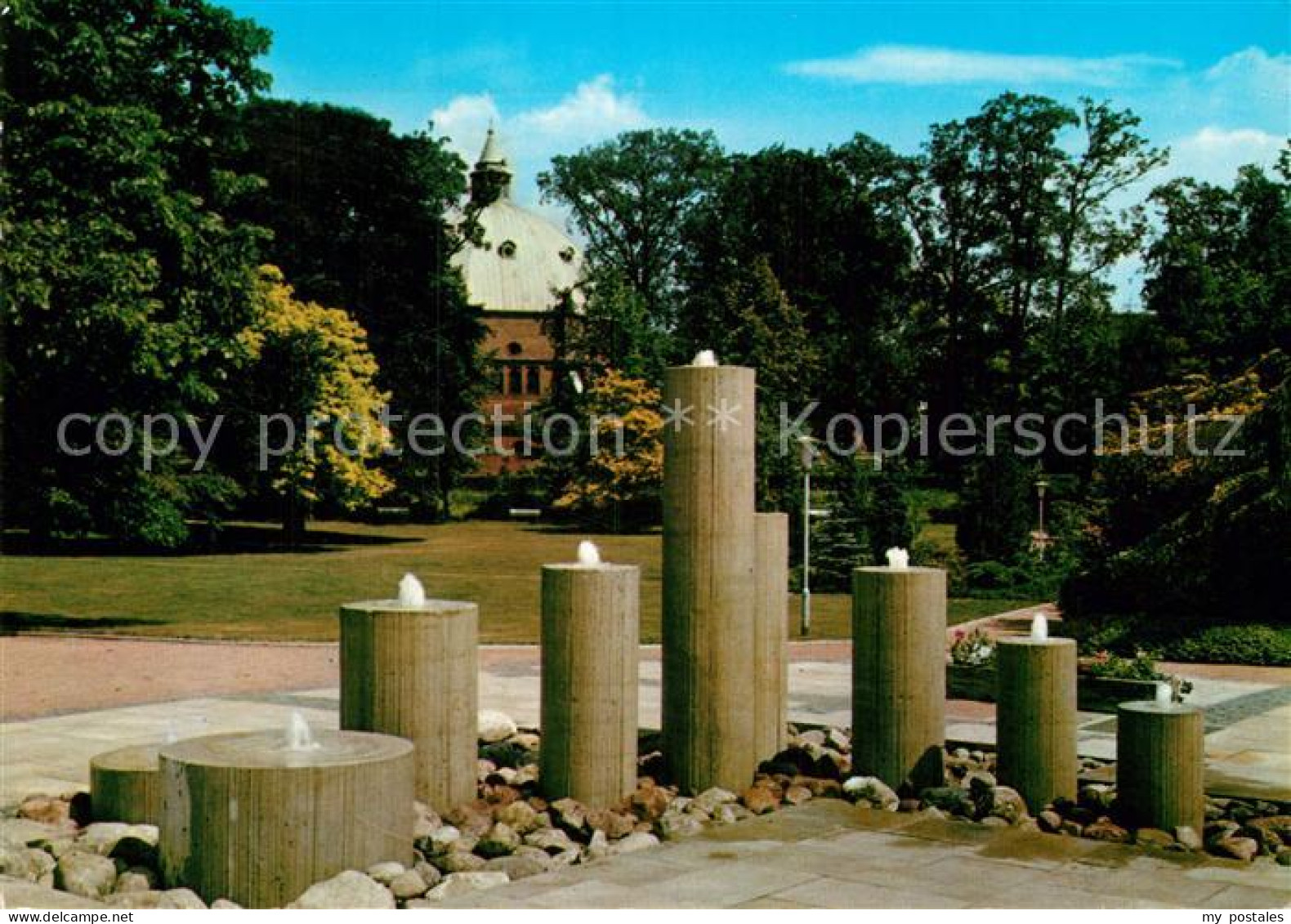 72942911 Nordhorn Partie Im Stadtpark Blick Auf Augustinuskirche Nordhorn - Nordhorn