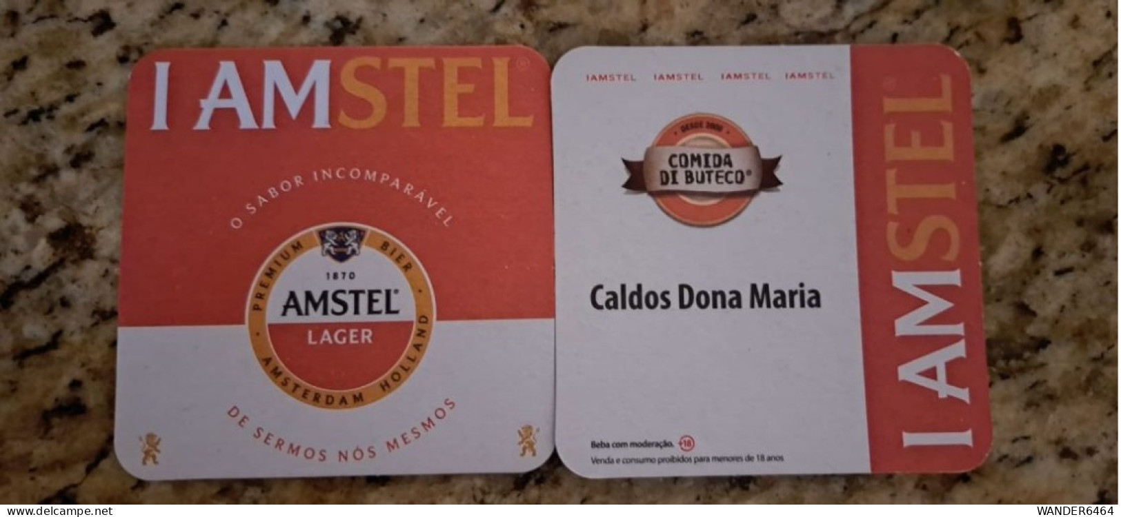 AMSTEL HISTORIC SET BRAZIL BREWERY  BEER  MATS - COASTERS #035CALDOS DONA MARIA - Beer Mats