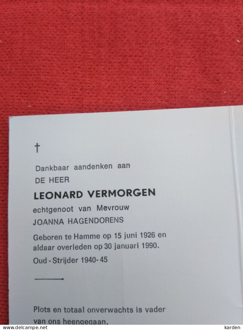 Doodsprentje Leonard Vermorgen / Hamme 15/6/1926 - 30/1/1990 ( Joanna Hagendorens ) - Religion & Esotérisme