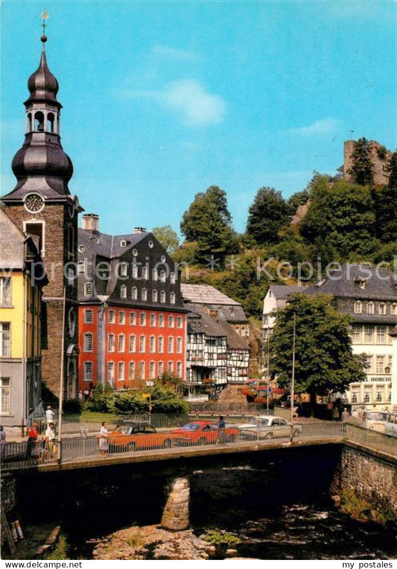 72942859 Monschau Kirche Rotes Haus Burgruine Haller Rur Monschau - Monschau