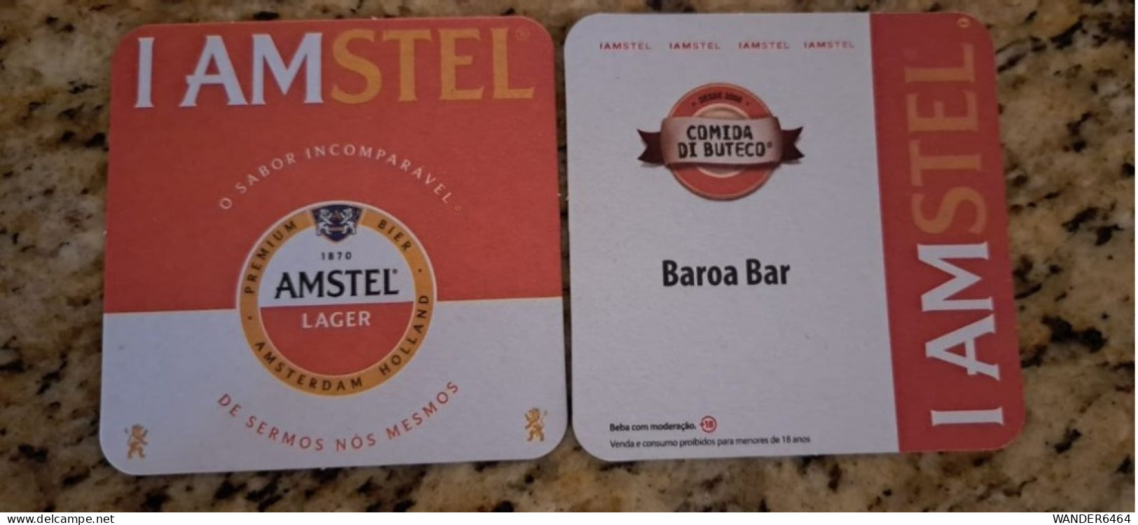 AMSTEL HISTORIC SET BRAZIL BREWERY  BEER  MATS - COASTERS #034 BAROA BAR - Beer Mats