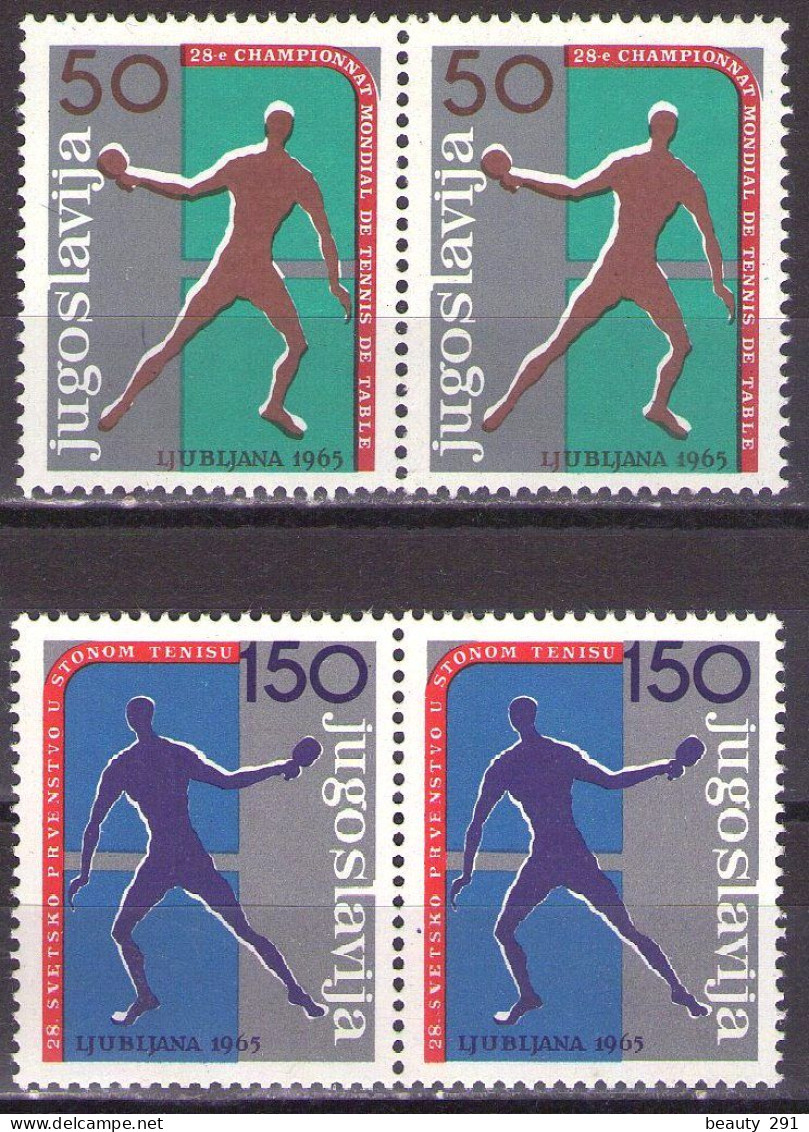 Yugoslavia 1965 - World Cup In Table Tennis In Ljubljana - Mi 1104-1105 - MNH**VF - Unused Stamps