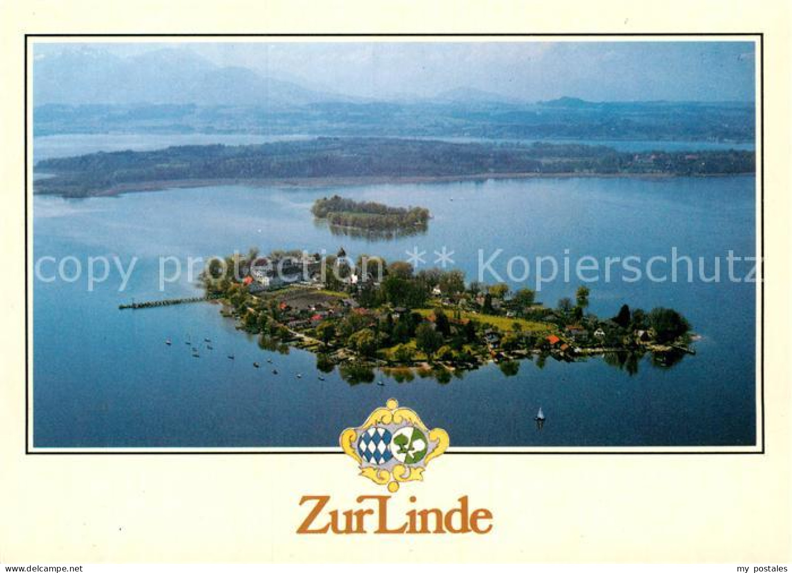 72942546 Fraueninsel Chiemsee Fliegeraufnahme Zur Linde Hotel Restaurant Frauenc - Andere & Zonder Classificatie