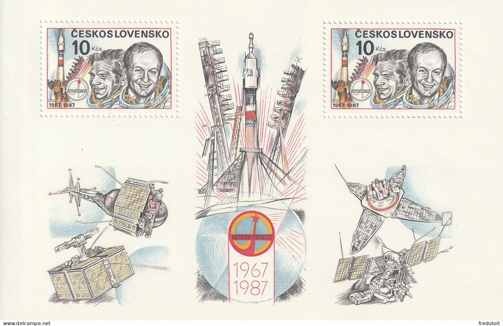 TCHECOSLOVAQUIE - BLOC N°73 ** (1987) Espace - Blokken & Velletjes