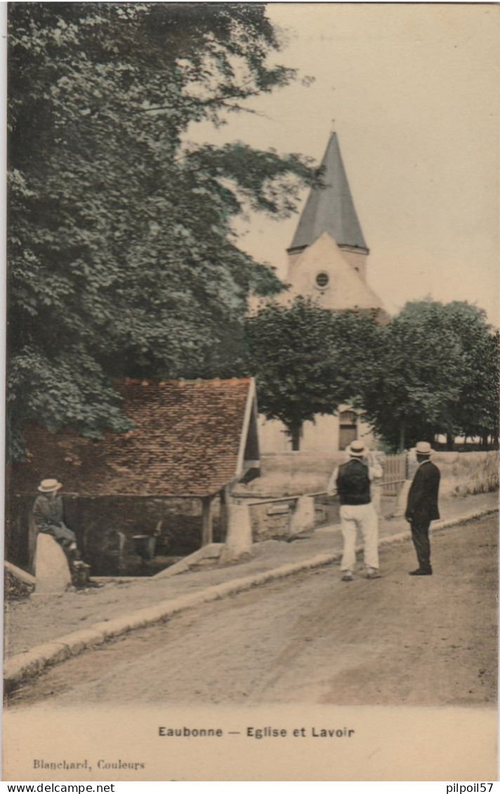 95 - EAUBONNE - Eglise Et Lavoir  (carte Brillante) - Ermont-Eaubonne