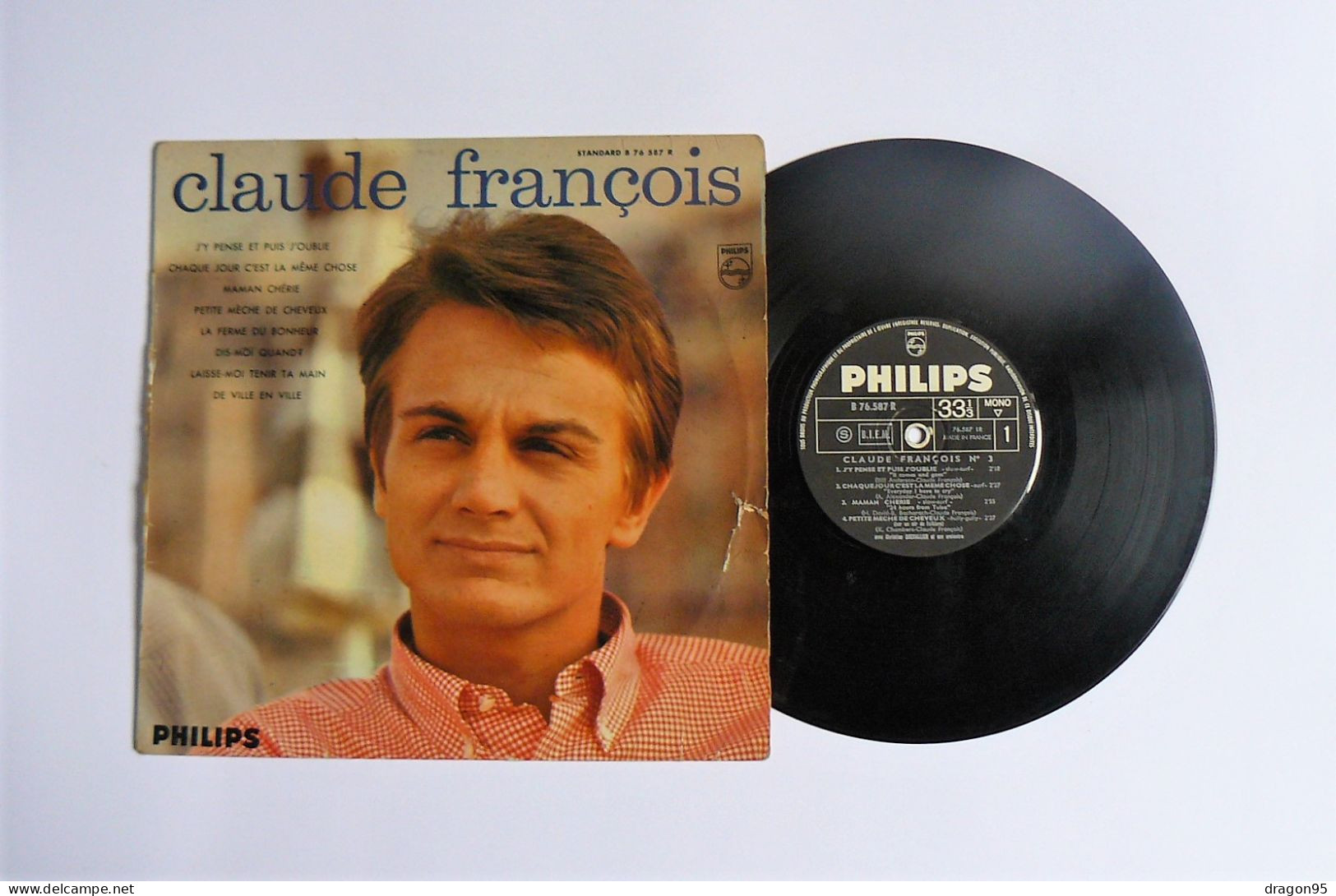 25cm J'y Pense Et Puis J'oublie - Claude François N°3 - Philips 76.587 R - Label Noir - 1964 - Altri - Francese