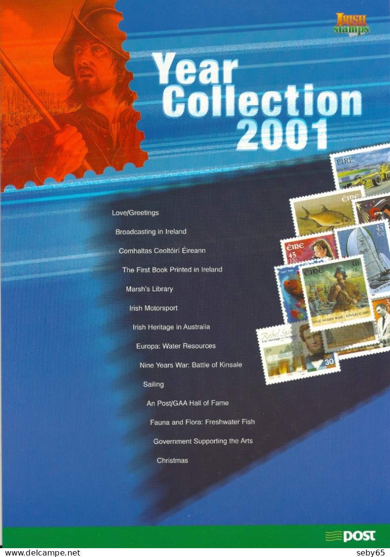 Ireland / Eire / Irish - 2001 Year Collection, Complete Full Year Set With Folder, Annata Completa Irlanda - MNH - Komplette Jahrgänge