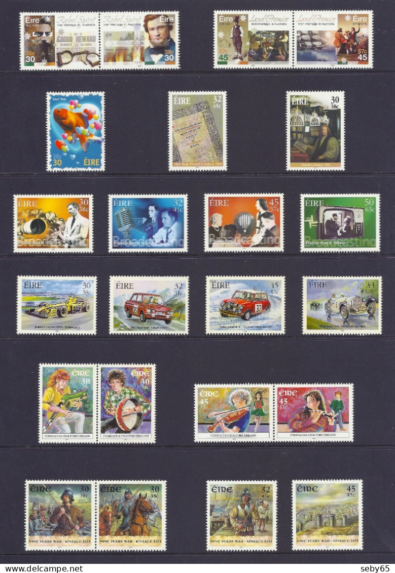 Ireland / Eire / Irish - 2001 Year Collection, Complete Full Year Set With Folder, Annata Completa Irlanda - MNH - Komplette Jahrgänge