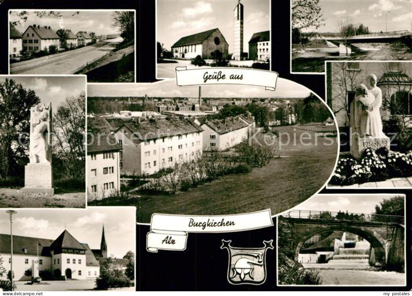 72941890 Burgkirchen Alz Teilansichten Kirche Denkmal Statue Bruecke Burgkirchen - Andere & Zonder Classificatie