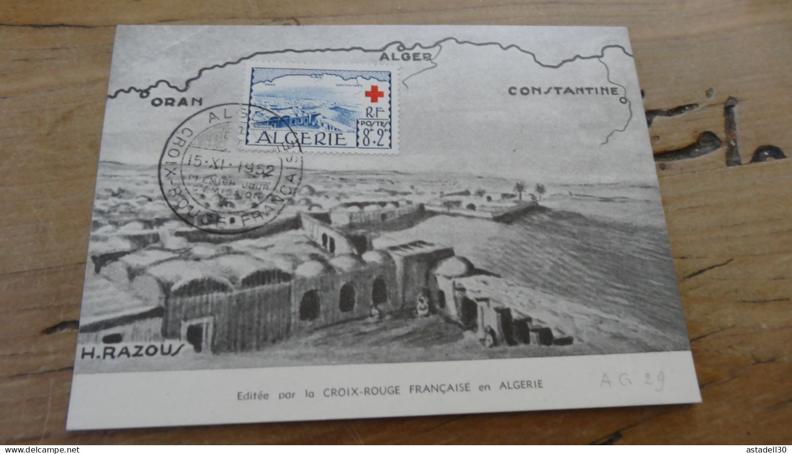 Carte ALGERIE FDC, Croix Rouge 1952 ............BOITE1.......... 414 - Covers & Documents