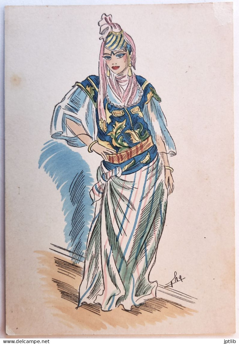 CPA Illustrateur / Collection Artistique "JHA" - Types De L'Afrique Du Nord - N° 15. Costume D'intérieur Ancien De La Fe - Other & Unclassified