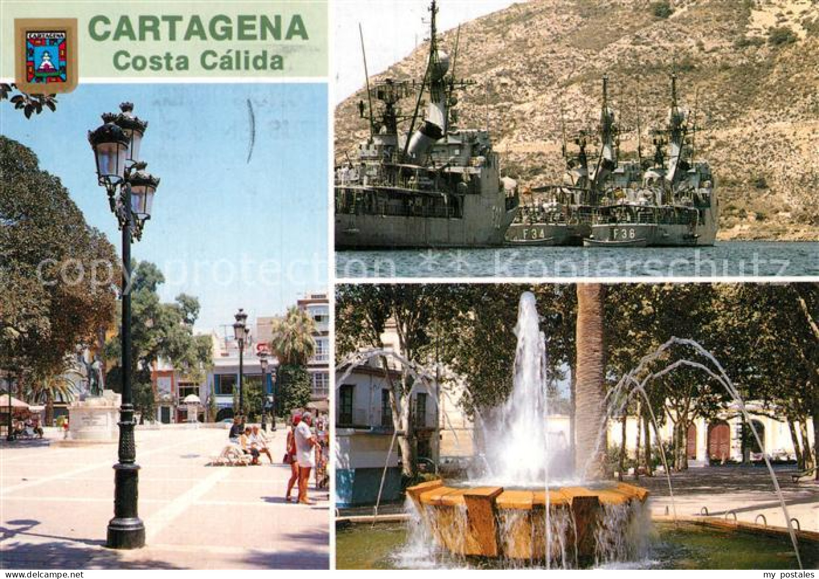 72941751 Cartagena Murcia Stadtplatz Schiffe Brunnen Cartagena Murcia - Andere & Zonder Classificatie