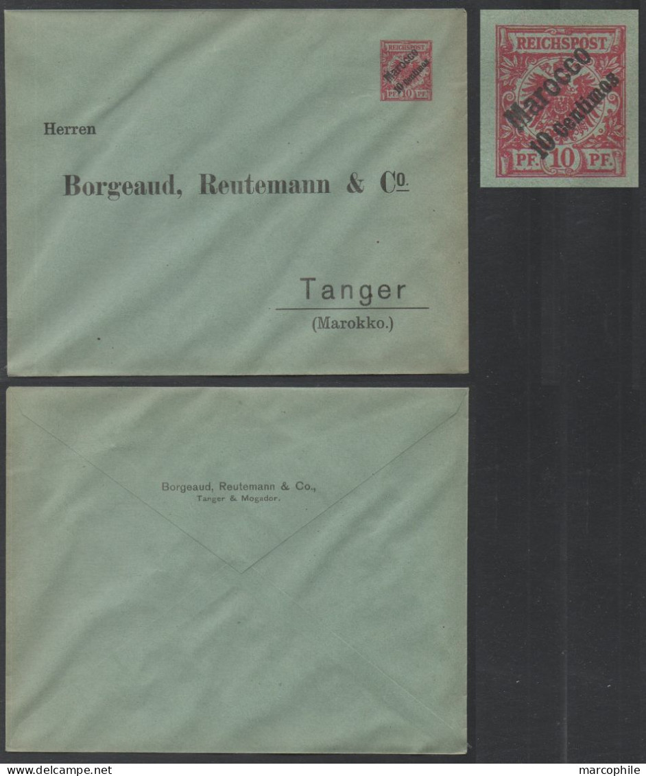 TANGER - MAROKKO / 1906 PRIVAT GANZSACHE "BORGEAUD, REUTEMANN & Co" - ENTIER POSTAL  (ref 7921) - Deutsche Post In Marokko