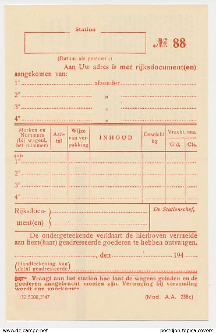Spoorwegbriefkaart G. NS289 C - Entiers Postaux