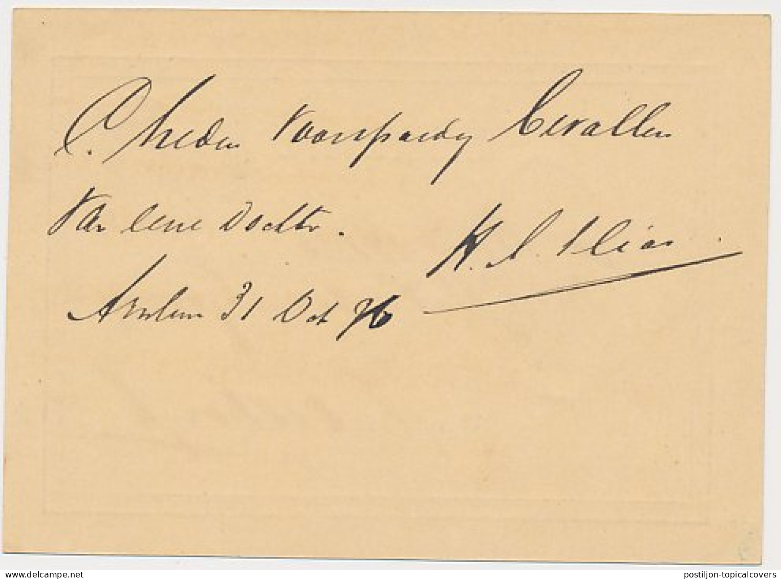 Arnhem - Trein Takjestempel Zutphen - Leeuwarden 1876 - Briefe U. Dokumente