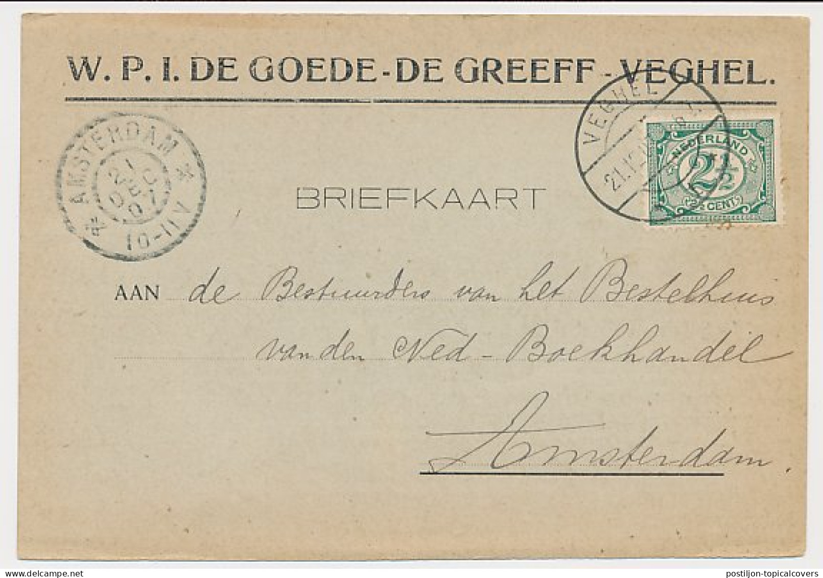 Firma Briefkaart Veghel 1907 - De Goede - De Greeff - Non Classés