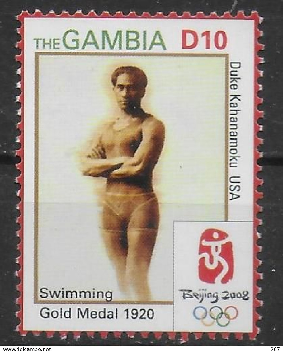 GAMBIE  N°  4806   * *  Jo 2008  Natation Kahanamoku - Swimming