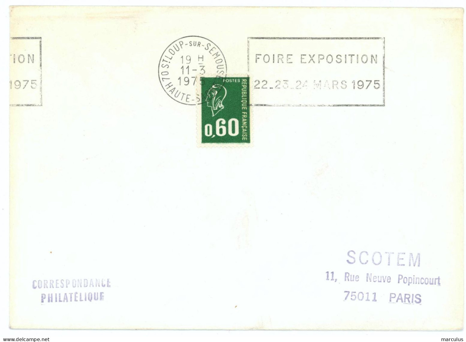 70 ST LOUP Sur SEMOUSE  HAUTE - SAONE 1975 : FOIRE EXPOSITION ... - Maschinenstempel (Werbestempel)