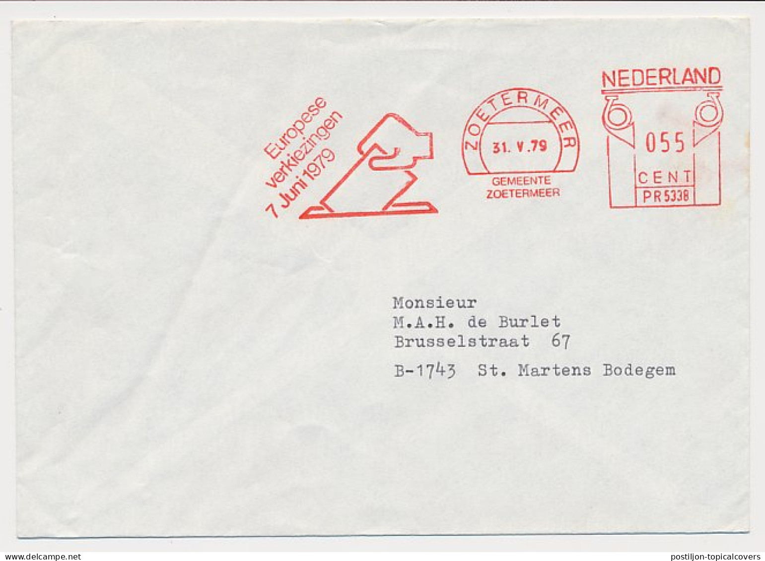 Meter Cover Netherlands 1979 European Elections 1979 - Zoetermeer - European Community