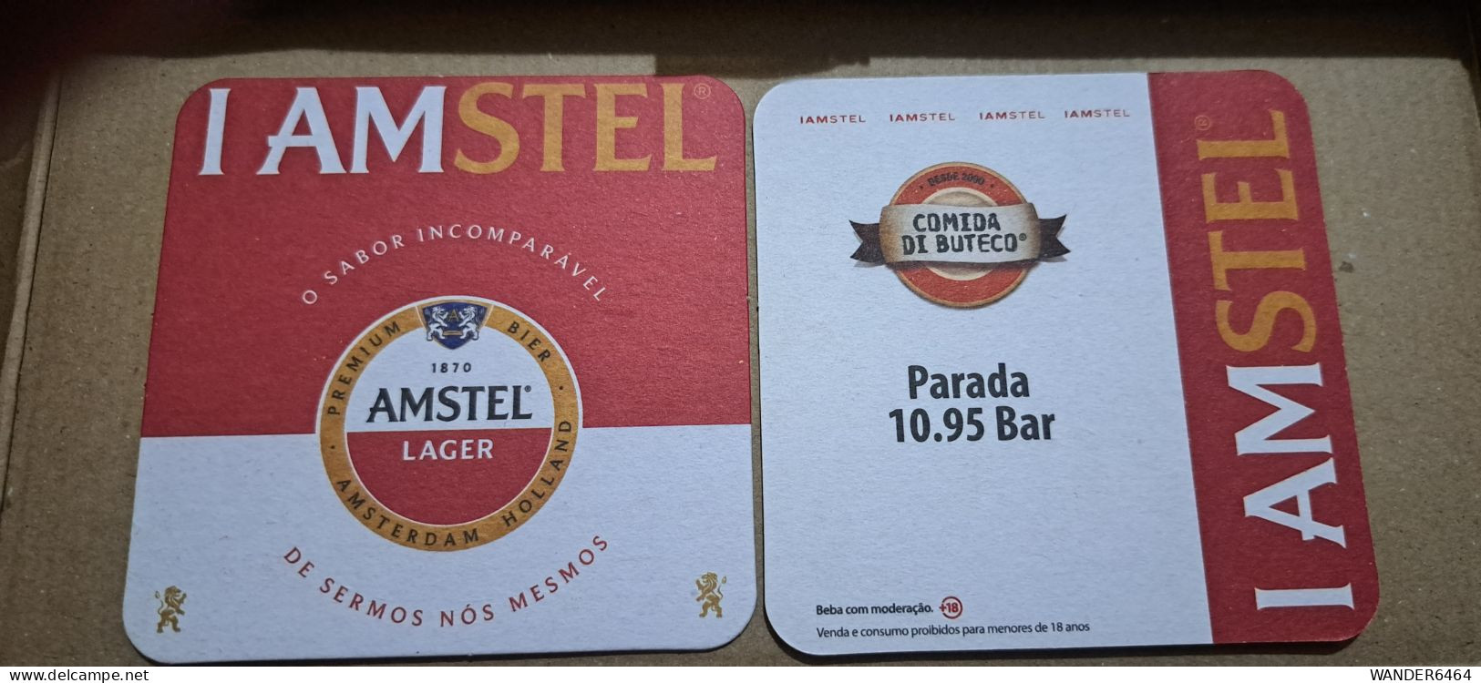 AMSTEL HISTORIC SET BRAZIL BREWERY  BEER  MATS - COASTERS #013 PARADA 10.95 BAR - Beer Mats