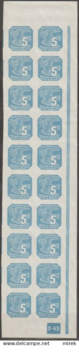 108/ Pof. NV 11, Right Strip, Plate Number 2-43, Unbroken Frames - Ungebraucht