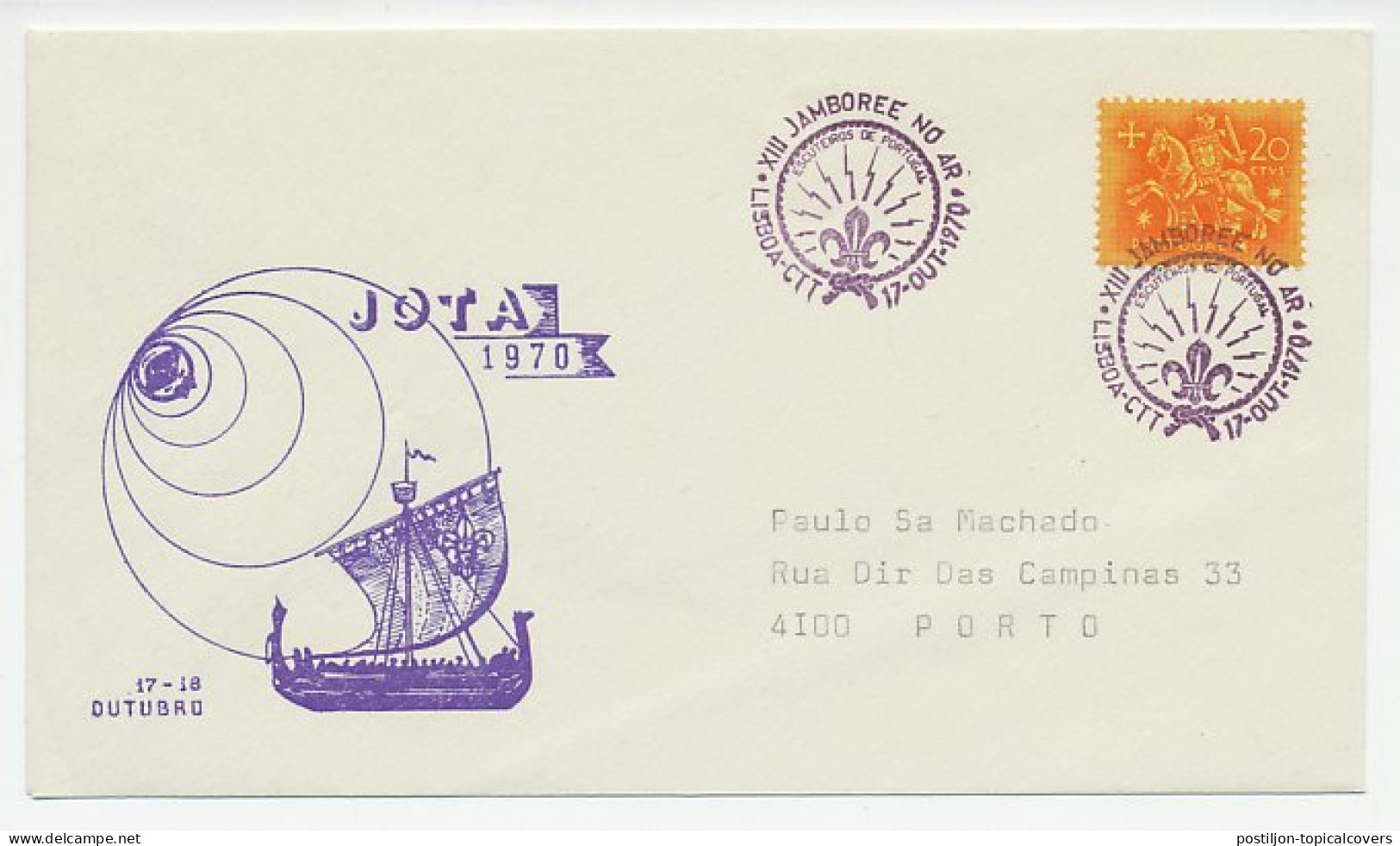 Cover / Postmark Portugal 1970 XIII Jamboree - Other & Unclassified