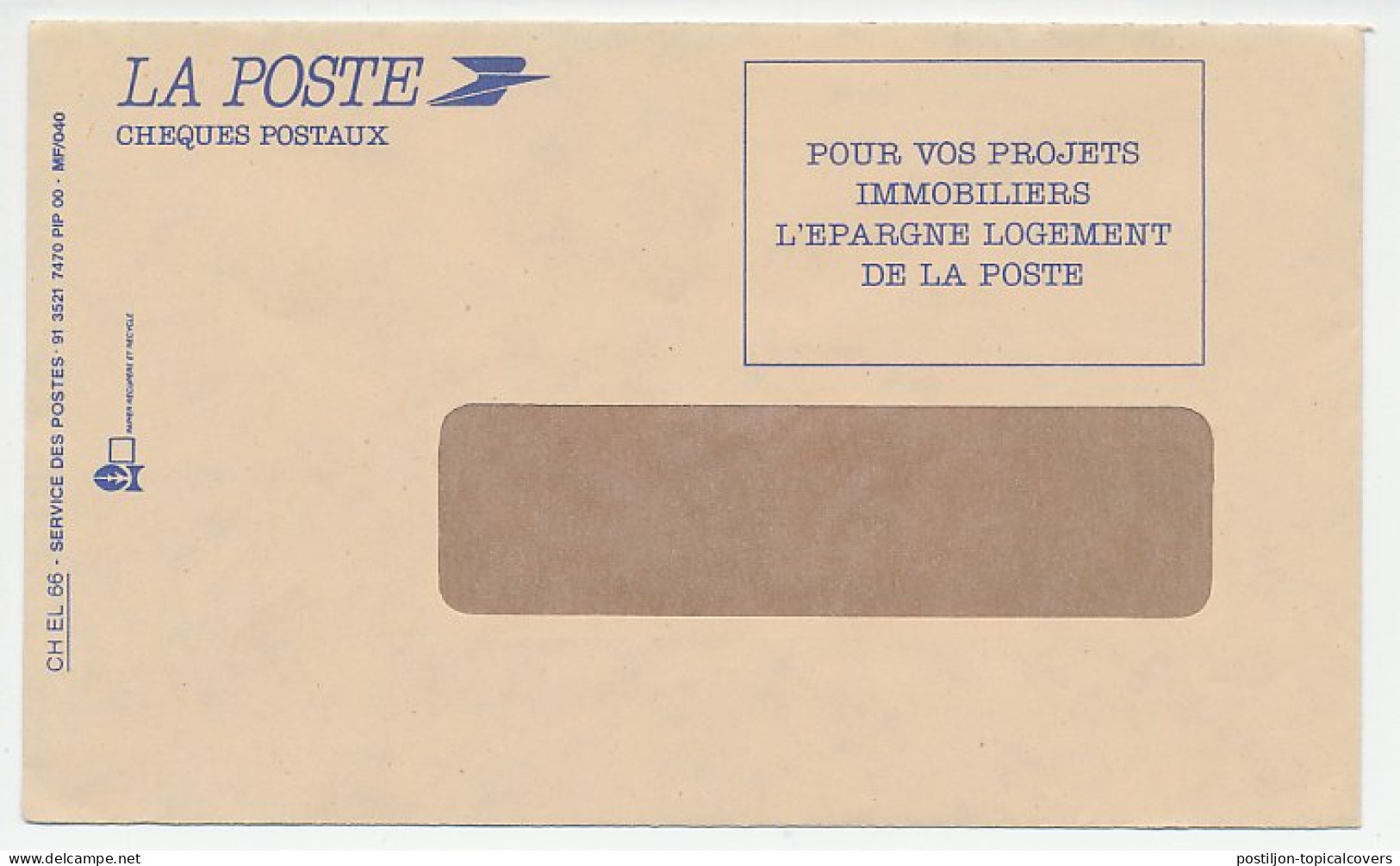 Postal Cheque Cover France 1991 Chameleon - Burglar - Otros & Sin Clasificación