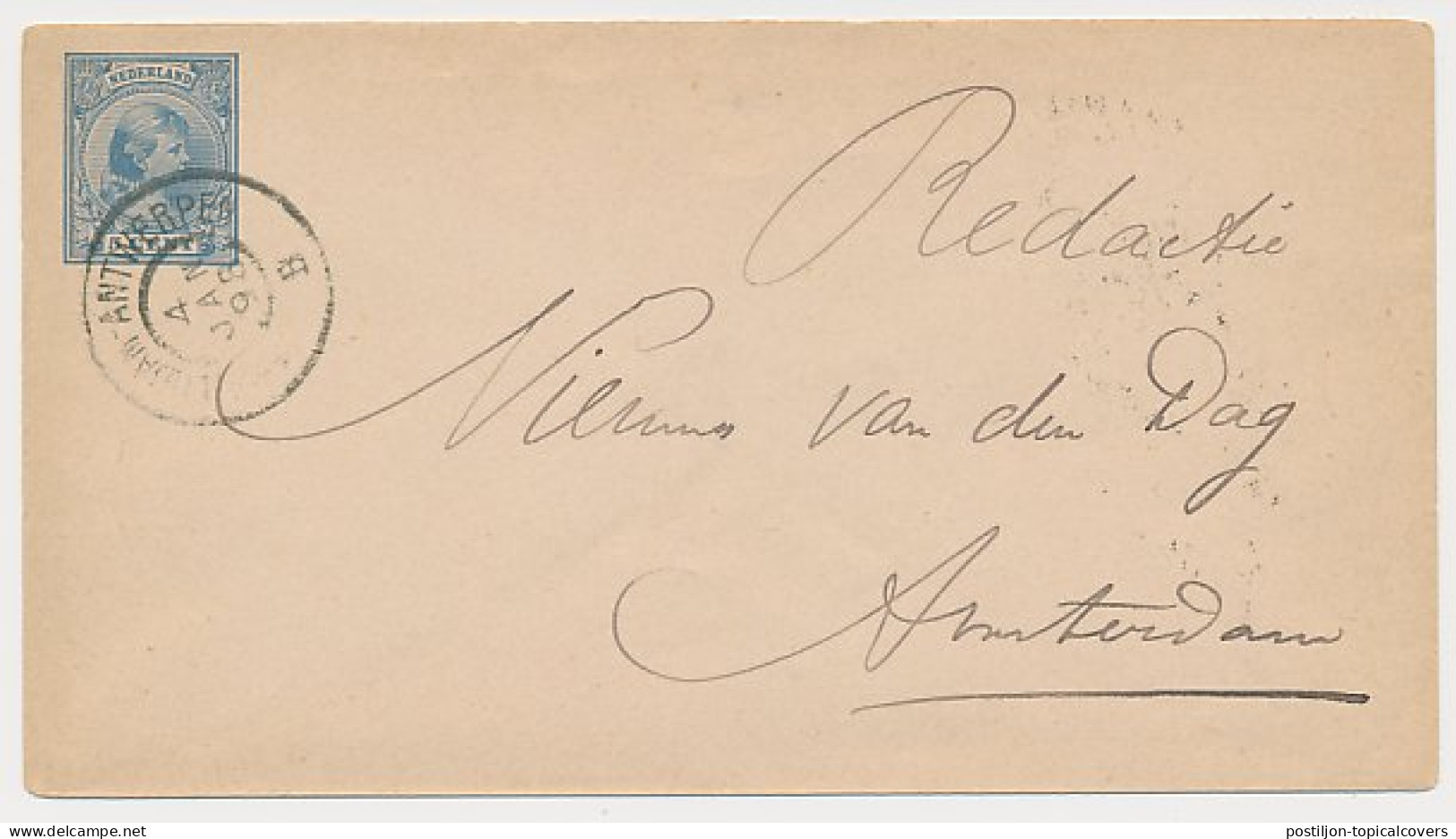 Envelop G. 5 C Locaal Te Amsterdam 1898 - Postal Stationery