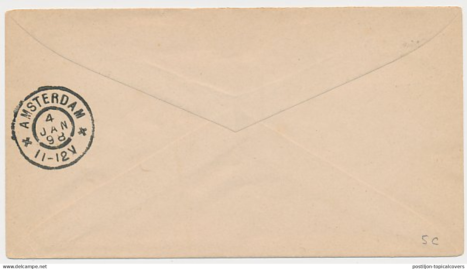 Envelop G. 5 C Locaal Te Amsterdam 1898 - Postal Stationery
