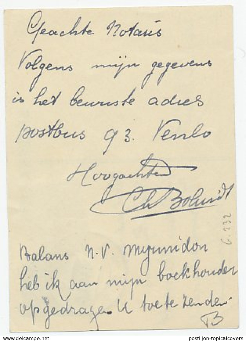 Briefkaart G. 281 / Bijfrankering Overveen - Amsterdam 1946 - Entiers Postaux