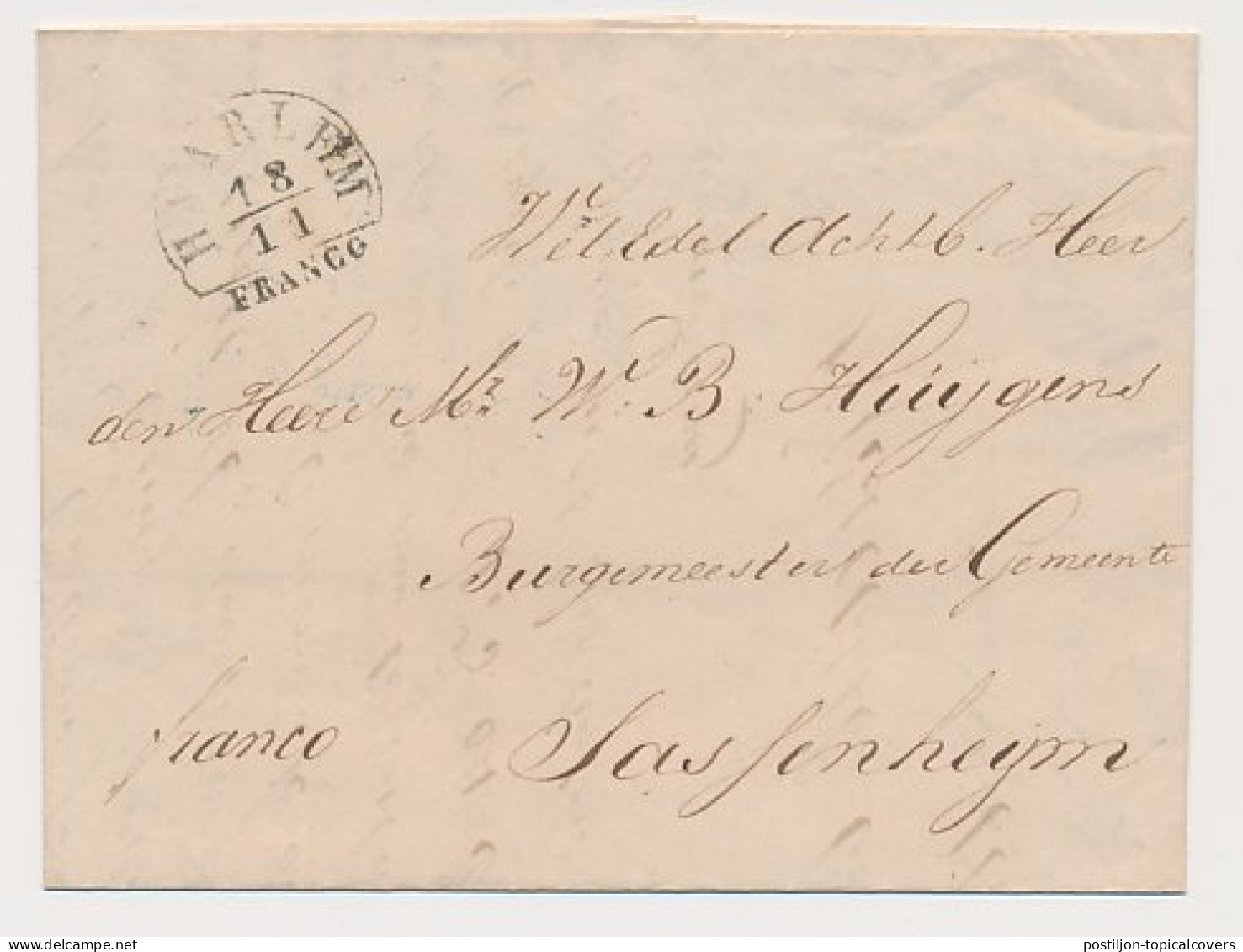 Haarlem - Distributiekantoor Sassenheym 1848 - ...-1852 Prephilately