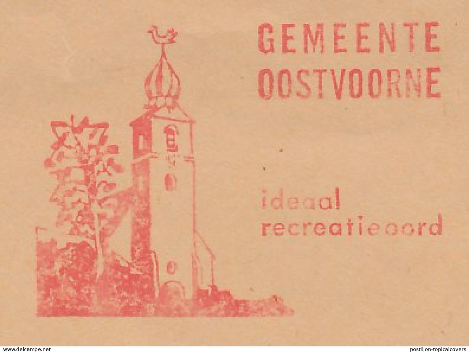 Meter Cover Netherlands 1972 Church Oostvoorne - Kerken En Kathedralen