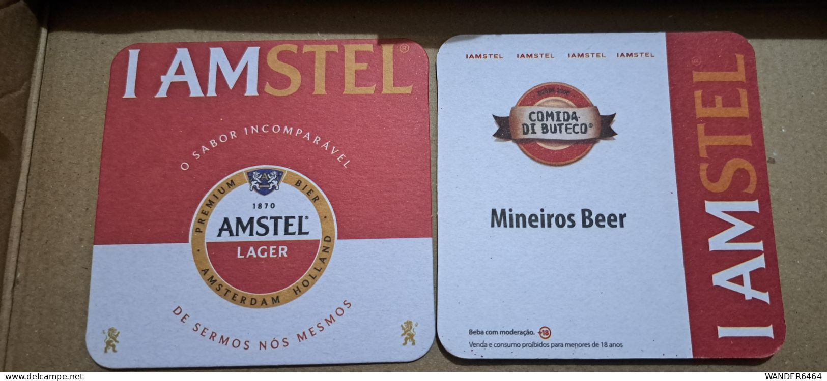 AMSTEL HISTORIC SET BRAZIL BREWERY  BEER  MATS - COASTERS #011 BAR MINEIROS BEER - Bierviltjes